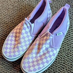 Vans Lavender Checkered Slip-On Shoes